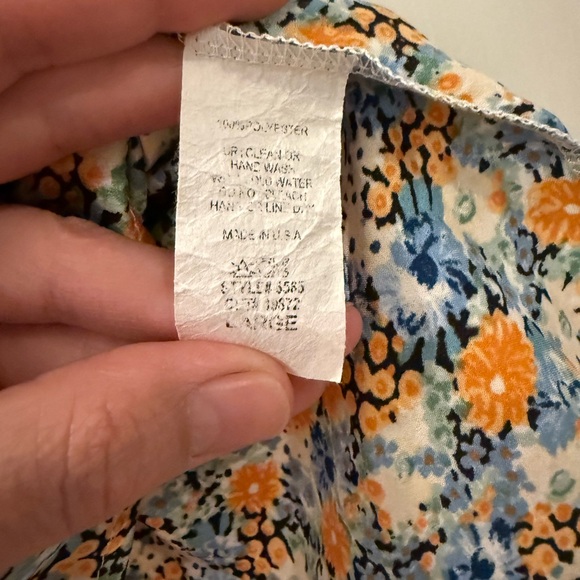 Entro Floral Blouse with Blue and Yellow Accents - Picture 4 of 4